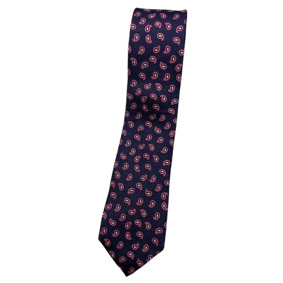 ETON Men's 100% Silk Necktie LUXURY Tie Blue Paisley W:3.4